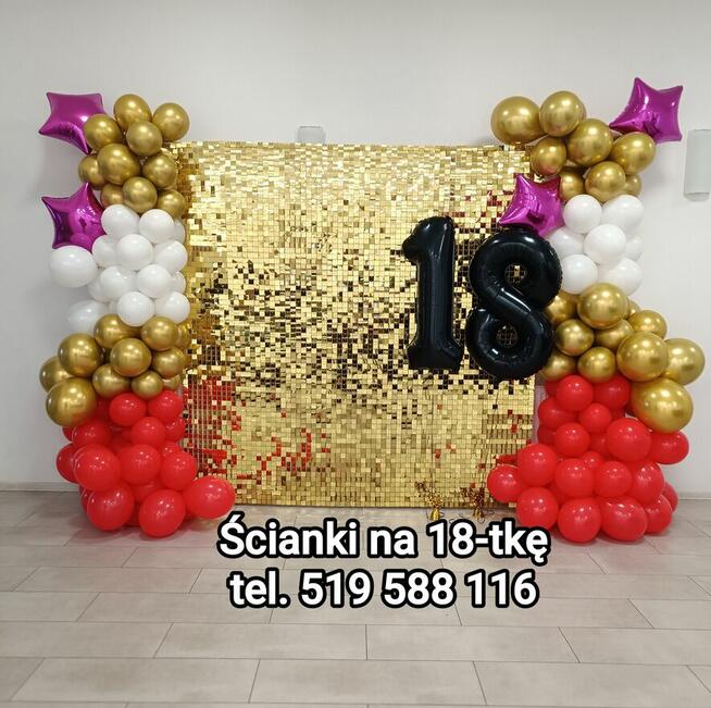 Dekoracje balonowe. ścianki cekinowe. balony z helem