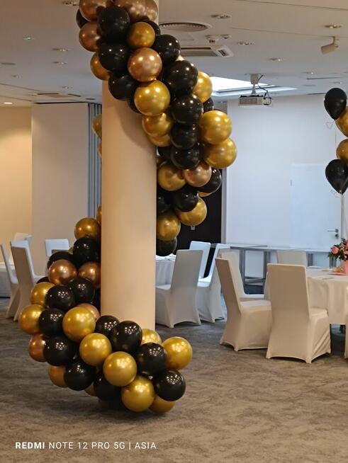 Dekoracje balonowe. ścianki cekinowe. balony z helem