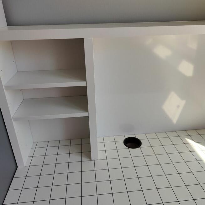 Biurko IKEA MICKE biały/antracyt, 105x50 cm z nadstawką