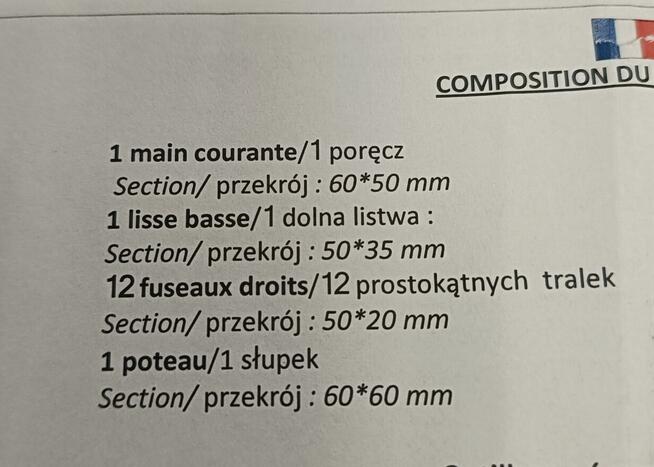 Sprzedam balustradę drewnianą