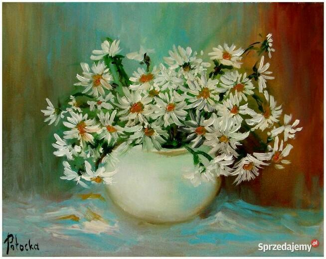 Rumianki obraz olejny dostępny 24cm-30cm