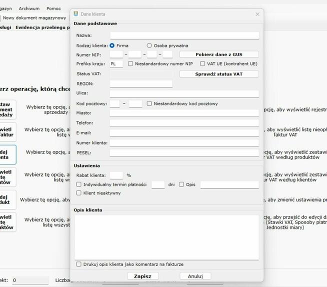 Program do faktur z magazynem - licencja dożywotnia