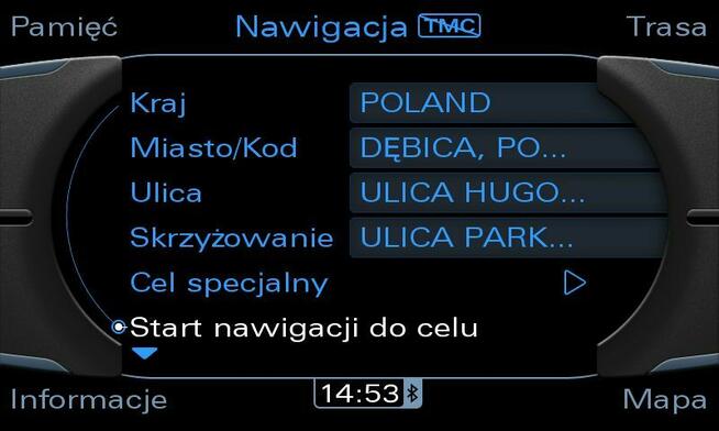 Polskie Menu Mapa 2024 Audi MMI 3G A4 A5 Q5 A6 A8 Q7