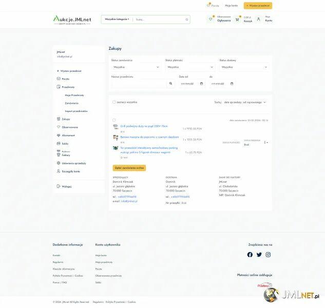 Serwis aukcyjno-ogłoszeniowy + serwer + domena