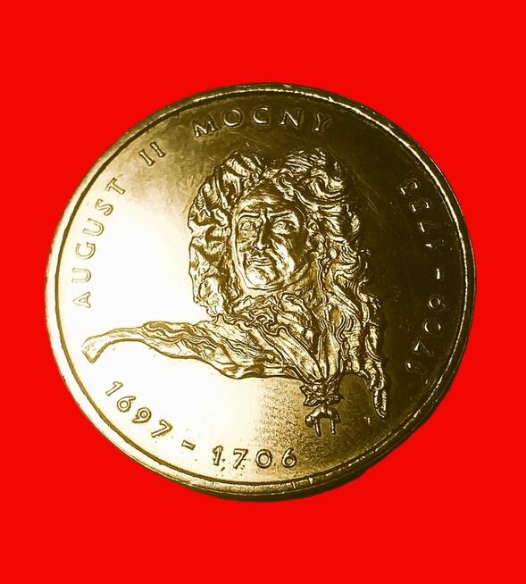2 zł. 2002r. August II Mocny . Nordic Gold. Mennicze z rolki
