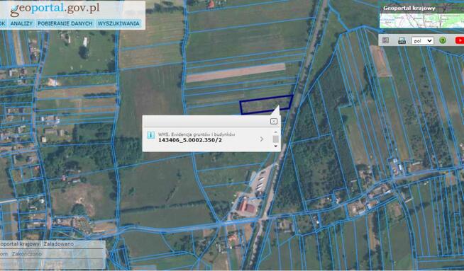 BEZPOŚREDNIO mieszkaniowo-usługowa 5450m2 przy DK50 Borki, gm. Jadów