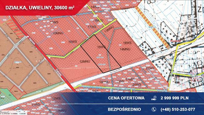 Działka budowlana 3ha Uwieliny (gm. Prażmów) z MPZP!