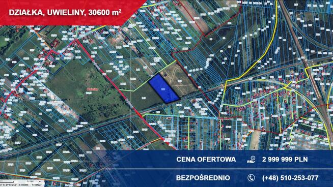 Działka budowlana 3ha Uwieliny (gm. Prażmów) z MPZP!