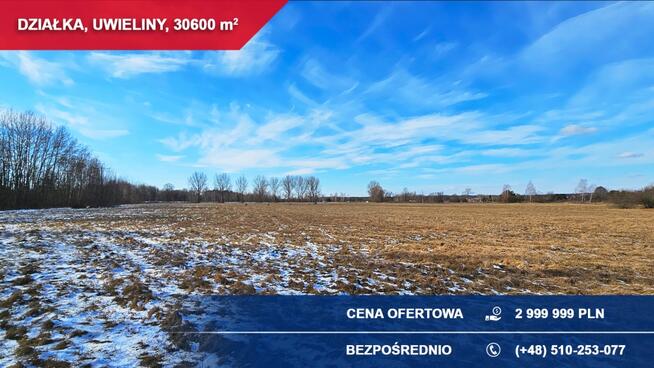 Działka budowlana 3ha Uwieliny (gm. Prażmów) z MPZP!