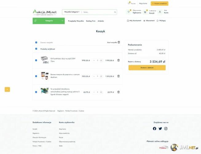 Serwis aukcyjno-ogłoszeniowy + serwer + domena