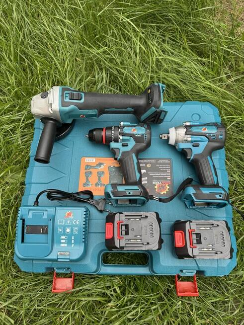 Zestaw 3w1 Wiertarko-Wkrętarka + Szlifierka + Klucz Udarowy