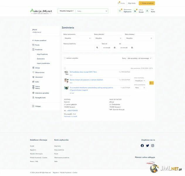 Serwis aukcyjno-ogłoszeniowy + serwer + domena