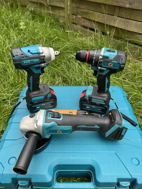 Zestaw 3w1 Wiertarko-Wkrętarka + Szlifierka + Klucz Udarowy