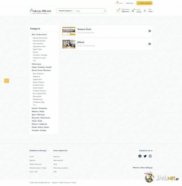 Serwis aukcyjno-ogłoszeniowy + serwer + domena