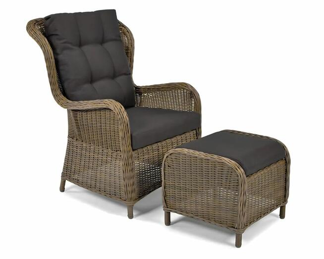 Fotel Ogrodowy SONATA z Podnóżkiem Technorattan + Gratis