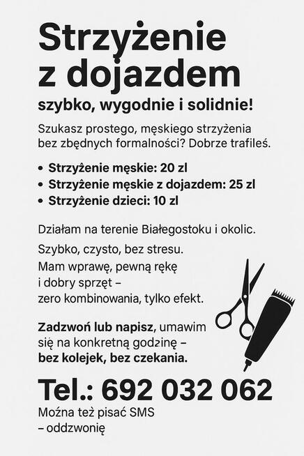 Strzyżenie męskie z dojazdem – Białystok i okolice