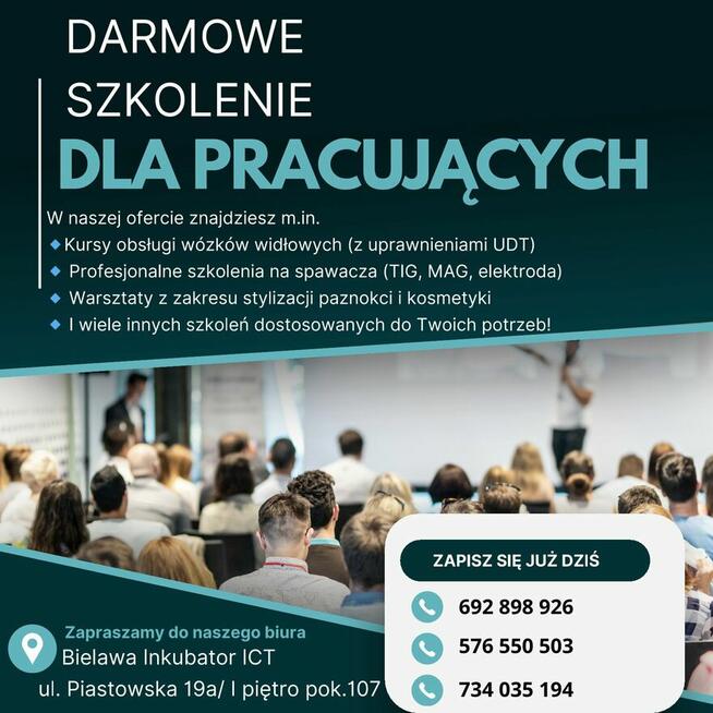 Bezpłatne szkolenia dla osób powyżej 18 roku życia