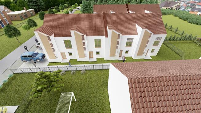 Nowoczesne segmenty z ogródkiem i miejscem postojowym