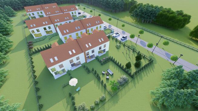 Nowoczesne segmenty z ogródkiem i miejscem postojowym