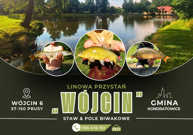 Linowa Przystań Wójcin Staw & Pole Biwakowe
