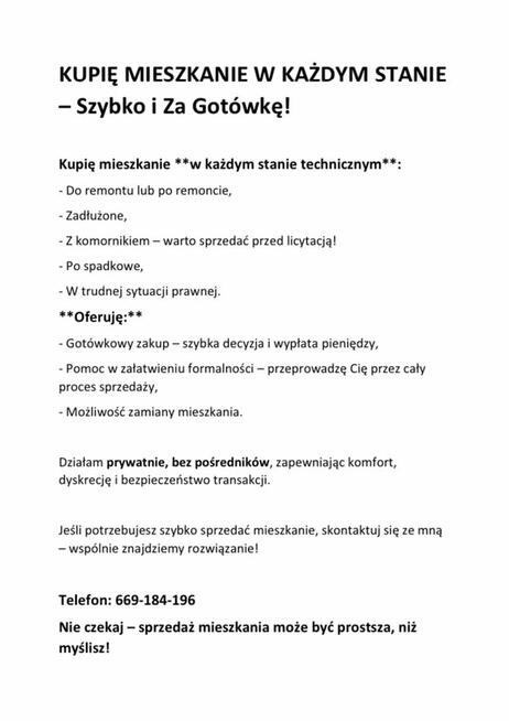 Kupię mieszkanie w Płocku