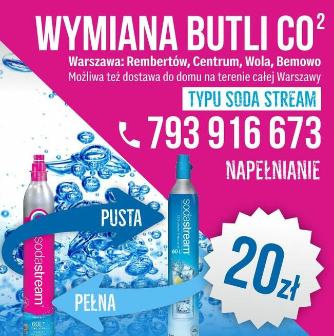 Sodastream Wymiana-nabijanie naboju CO2 Wola