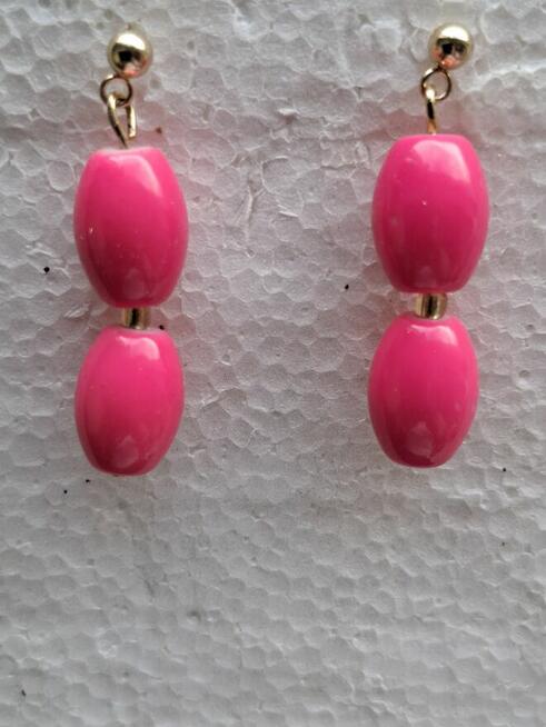 Piękne kolczyki z perełek, ze szkła i akrylu.