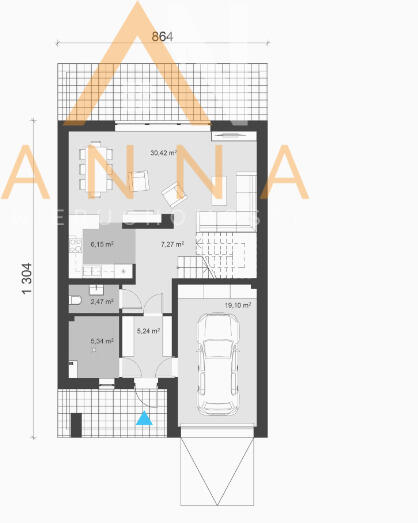 Nowoczesny dom bliźniak z garażem w Inowrocławiu
