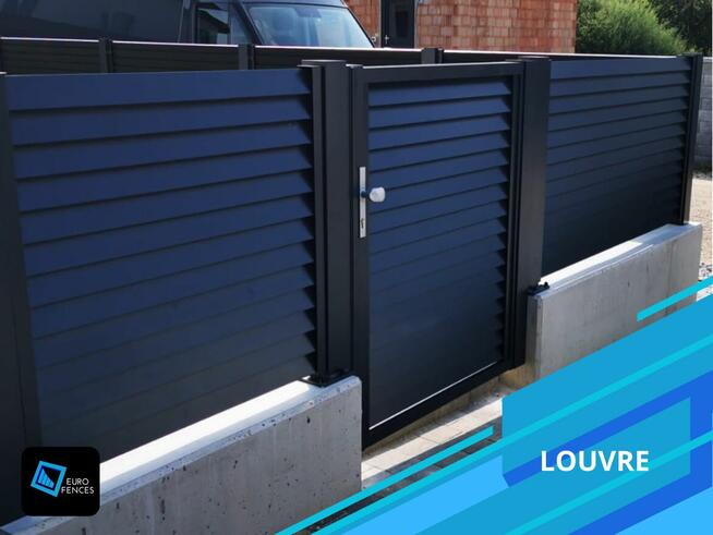 Nowoczesne ogrodzenie z aluminium Euro Fences - model Louvre
