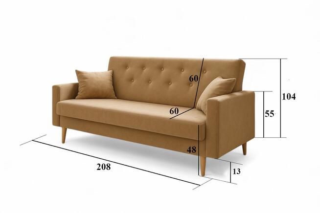 wersalka sofa rozkładana z pojemnikiem na pościel kanapa 2os