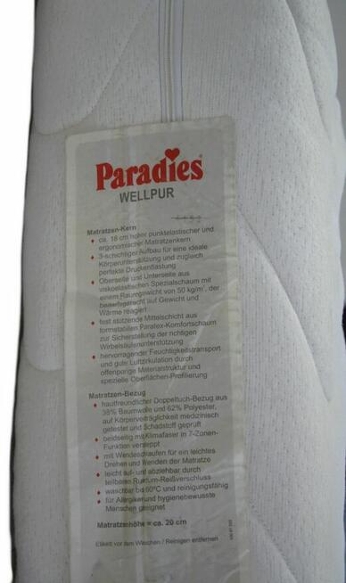 Materac Paradies 190x90 20cm wysoka jakość pianka