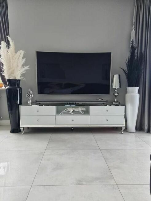 Komoda lustrzana rtv, glamour, gałka kryształ, OKAZJA!!!