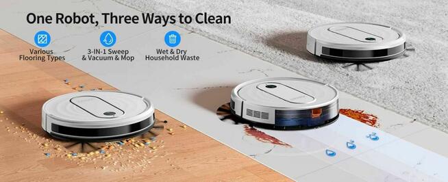 Robot sprzątający odkurzacz Laresar P10 odkurzanie mopowanie