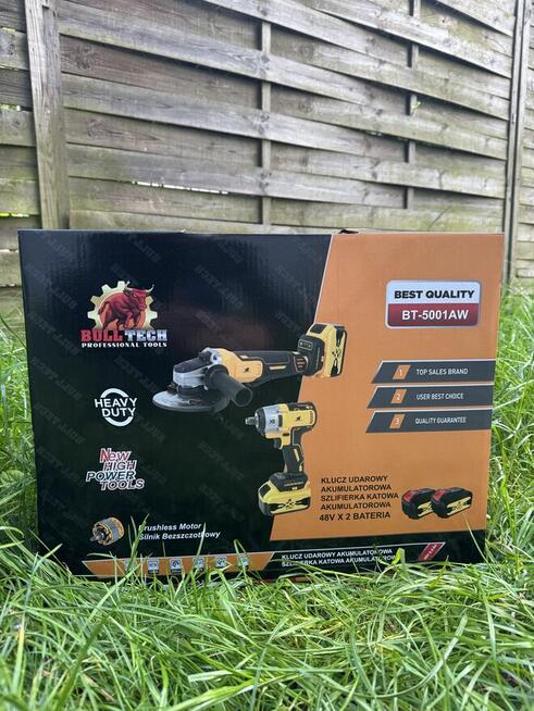 Zestaw 2w1 Klucz Udarowy + Szlifierka Kątowa 48V 5.0Ah