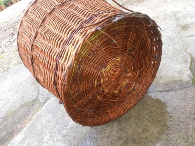 Kosz wiklinowy na pranie pościel brudne ubrania beczka duży