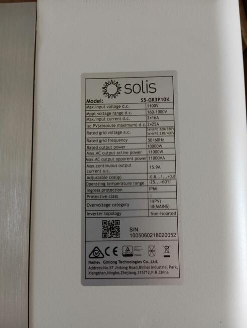 Falownik Solis 10kW 3-fazowy | Używany | Gwarancja do 2027