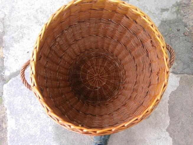 Kosz wiklinowy na pranie pościel brudne ubrania beczka duży