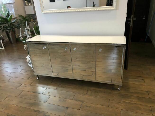 Komoda lustrzana glamour, chrom, galka krysztalowa OKAZJA!