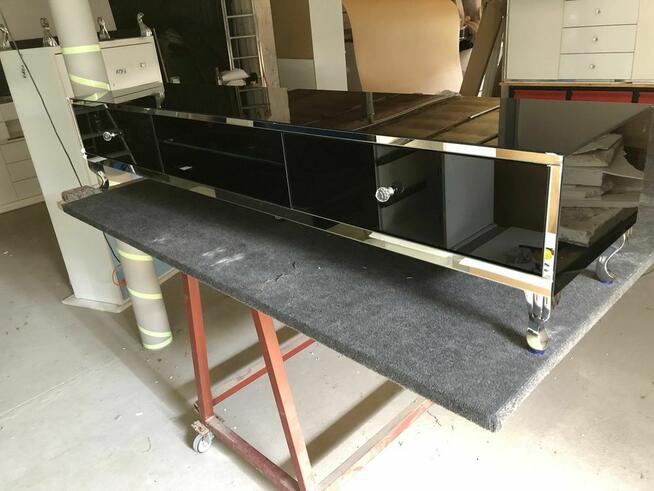 Szafka pod telewizor, Rtv lustrzana, czarna, glamour!!!