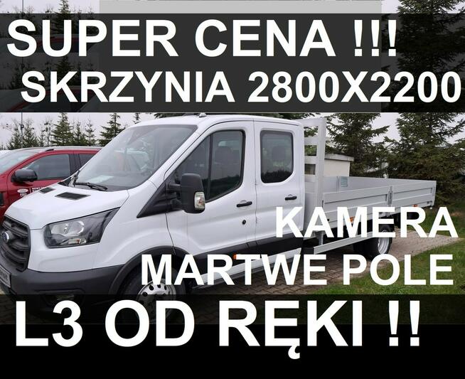Ford Transit L3 Skrzynia 2800 x 2100 165KM  7-os. Kamera Czujniki 1843 zł od ręki !