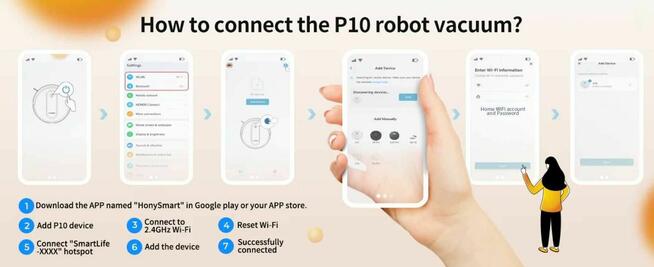 Robot sprzątający odkurzacz Laresar P10 odkurzanie mopowanie