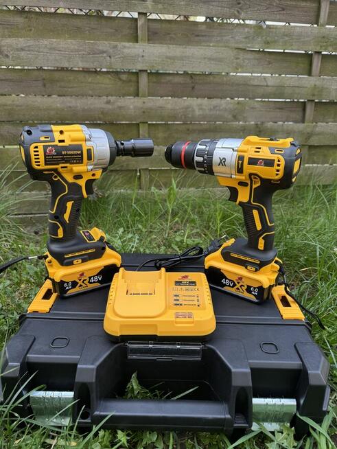 Zestaw 2w1 Wiertarko-Wkrętarka z Udarem + Klucz Udarowy 48V