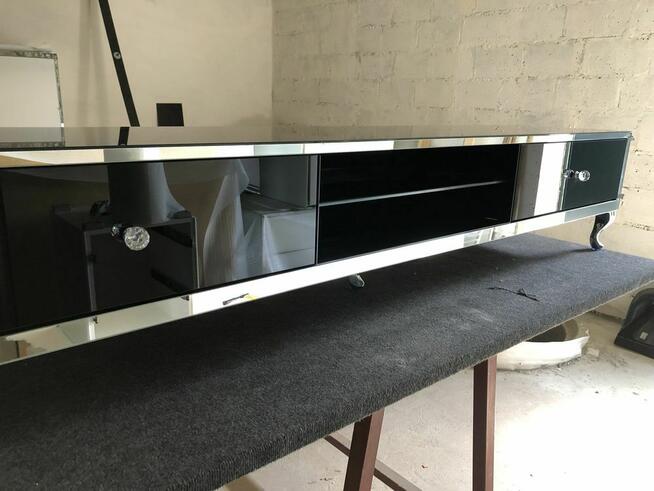Szafka pod telewizor, Rtv lustrzana, czarna, glamour!!!