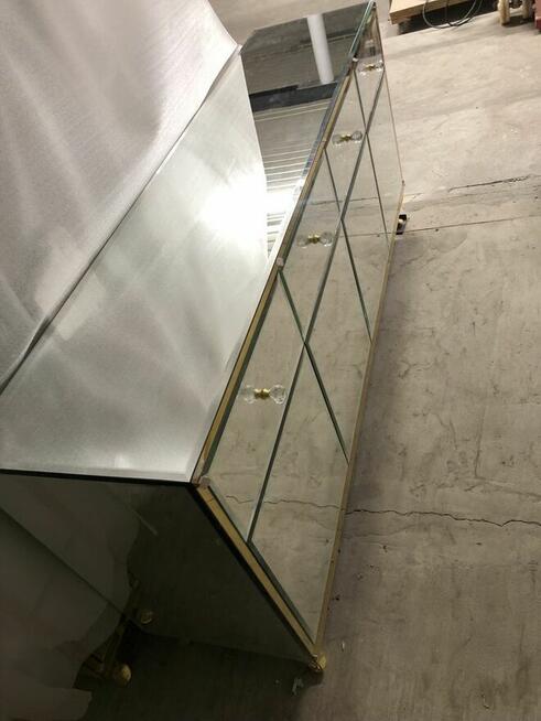 Komoda lustrzana, glamour, salon, noga ludwik, zloto !!!