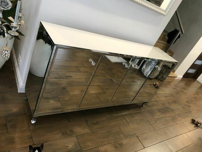 Komoda lustrzana glamour, chrom, galka krysztalowa OKAZJA!