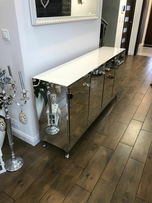 Komoda lustrzana glamour, chrom, galka krysztalowa OKAZJA!