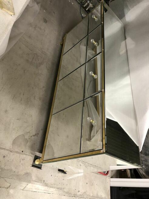 Komoda lustrzana, glamour, salon, noga ludwik, zloto !!!