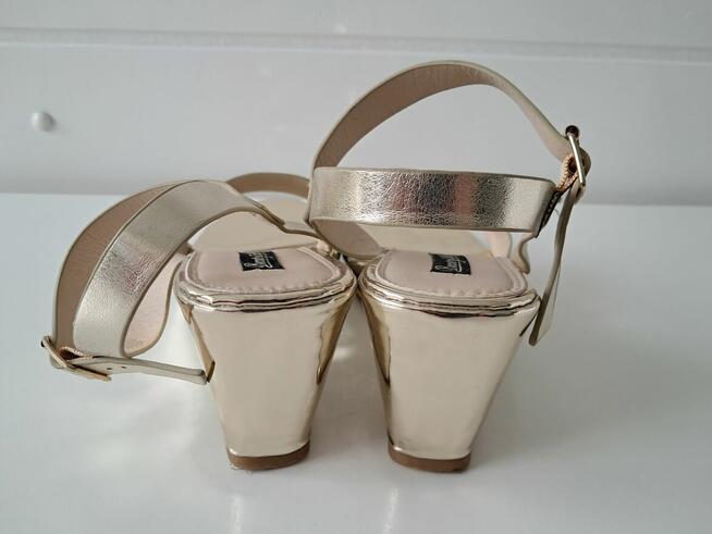 Buty damskie - sandały złote „Beauty girl’s”
