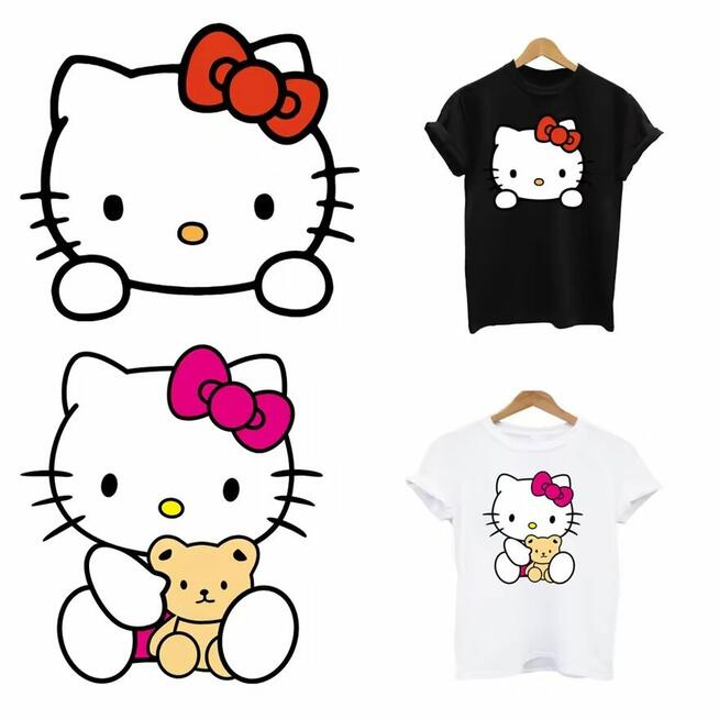 T-shirt koszula personalizowana naklejka Hello Kitty