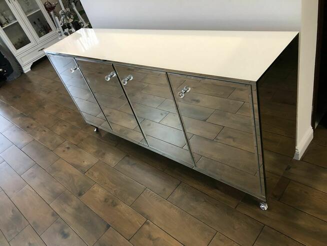 Komoda lustrzana glamour, chrom, galka krysztalowa OKAZJA!